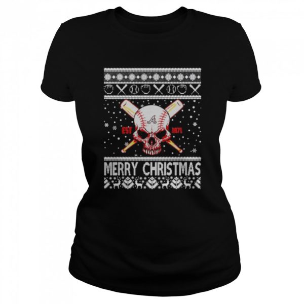 Skull Atlanta Braves Est 1871 Merry Christmas shirt