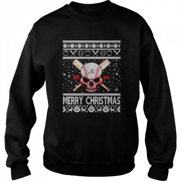 Skull Atlanta Braves Est 1871 Merry Christmas shirt
