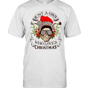 Skull Santa Hat Leopard Just A Girl Who Loves Christmas Sweatshirt