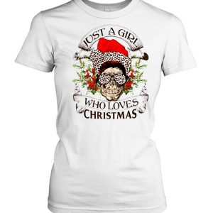 Skull Santa Hat Leopard Just A Girl Who Loves Christmas Sweatshirt