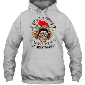 Skull Santa Hat Leopard Just A Girl Who Loves Christmas Sweatshirt 5