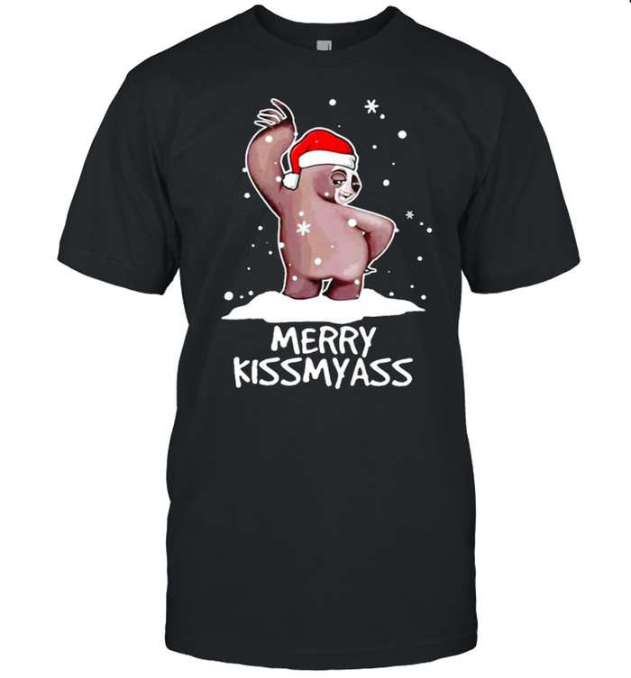 Sloth Merry Christmas Kissmyass funny shirt Sloth Merry Christmas Kissmyass funny shirt