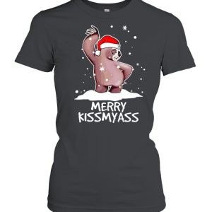 Sloth Merry Christmas Kissmyass funny shirt