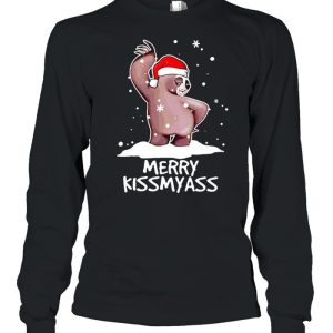 Sloth Merry Christmas Kissmyass funny shirt 3