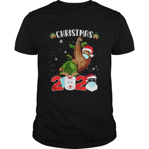 Sloth Wearing Mask Christmas 2020 Pajama Matching Family shirt