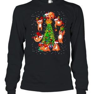 Sloth around Christmas tree shirt 3
