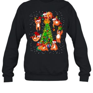 Sloth around Christmas tree shirt 4