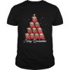 Sloth wearing mask merry quarantine christmas tree shirt