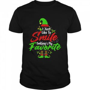 Smiling Is My Favorite Cute Christmas Elf Matching Family Shirt