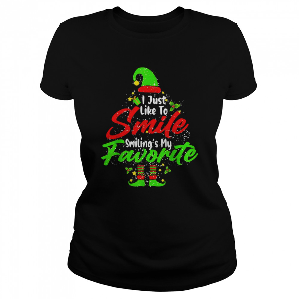 Smiling Is My Favorite Cute Christmas Elf Matching Family Shirt Smiling Is My Favorite Cute Christmas Elf Matching Family Shirt