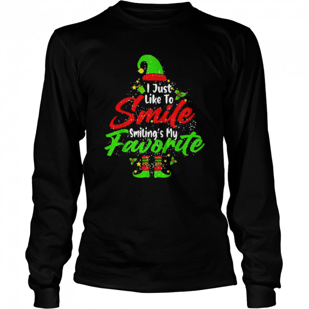 Smiling Is My Favorite Cute Christmas Elf Matching Family Shirt Smiling Is My Favorite Cute Christmas Elf Matching Family Shirt