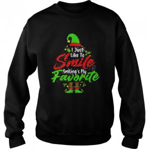 Smiling Is My Favorite Cute Christmas Elf Matching Family Shirt 4