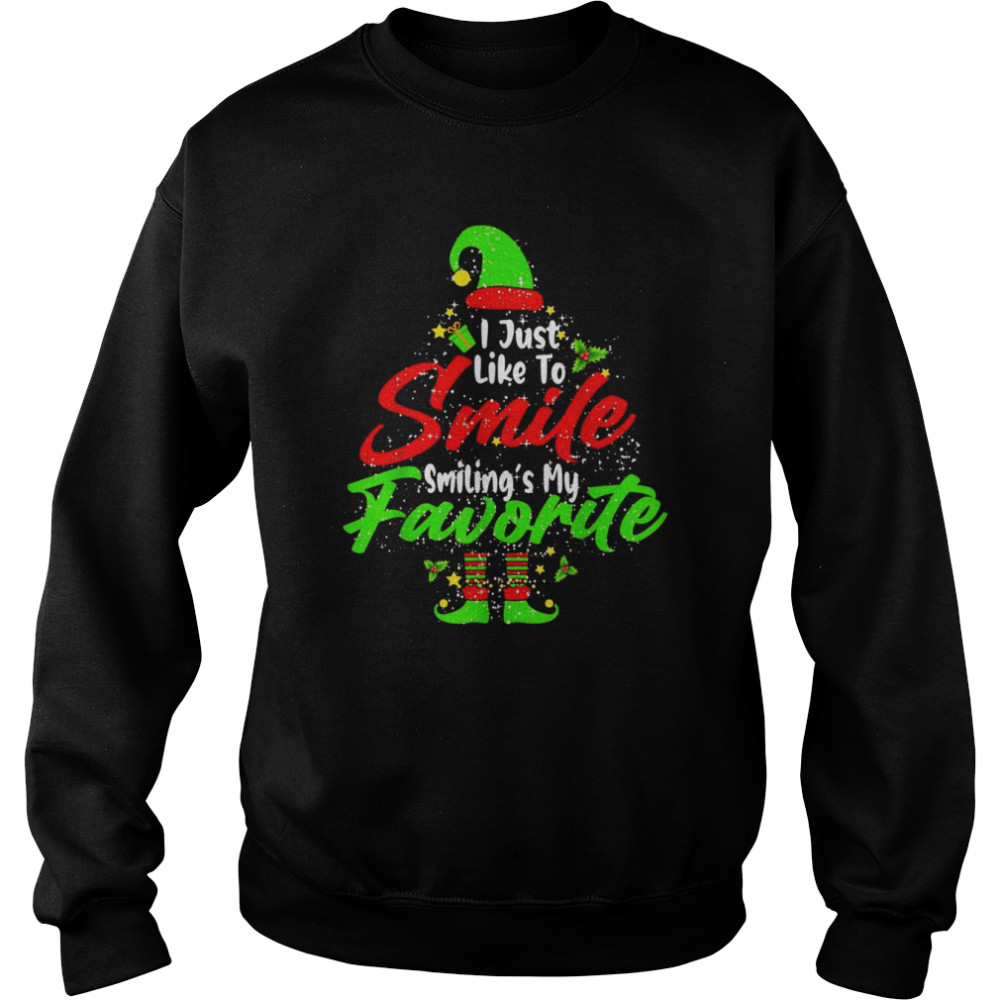 Smiling Is My Favorite Cute Christmas Elf Matching Family Shirt Smiling Is My Favorite Cute Christmas Elf Matching Family Shirt
