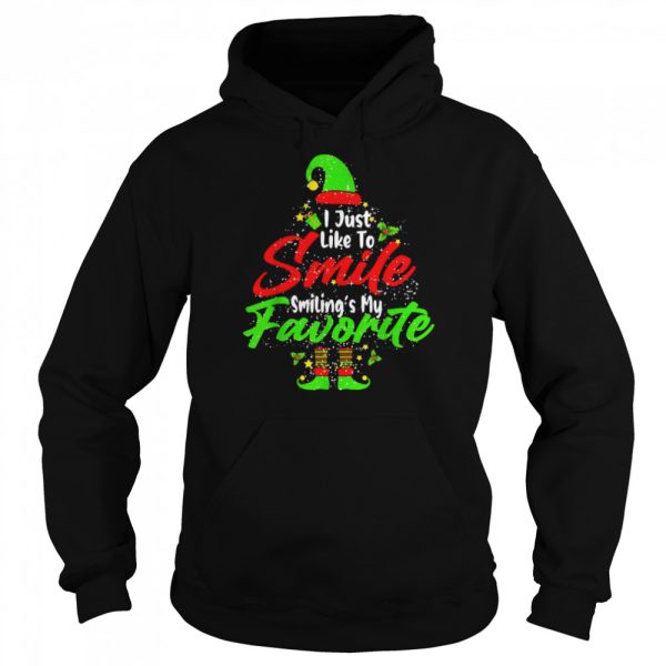 Smiling Is My Favorite Cute Christmas Elf Matching Family Shirt