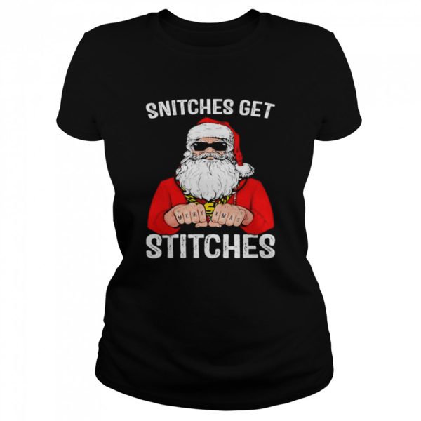 Snitches Get Stitches Santa shirt