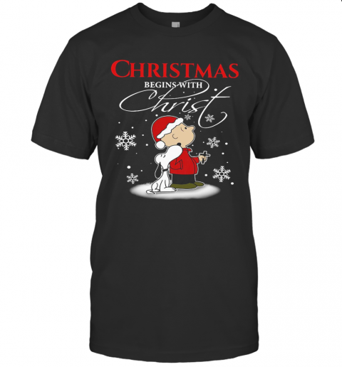 Snoopy And Charlie Brown Christmas Begins With T-Shirt Snoopy And Charlie Brown Christmas Begins With T-Shirt