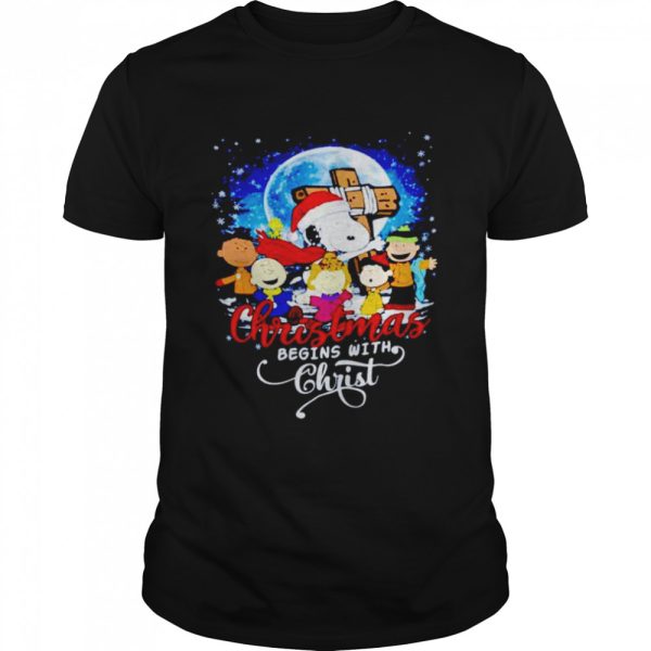 Snoopy Christmas Begins With Christ shirt