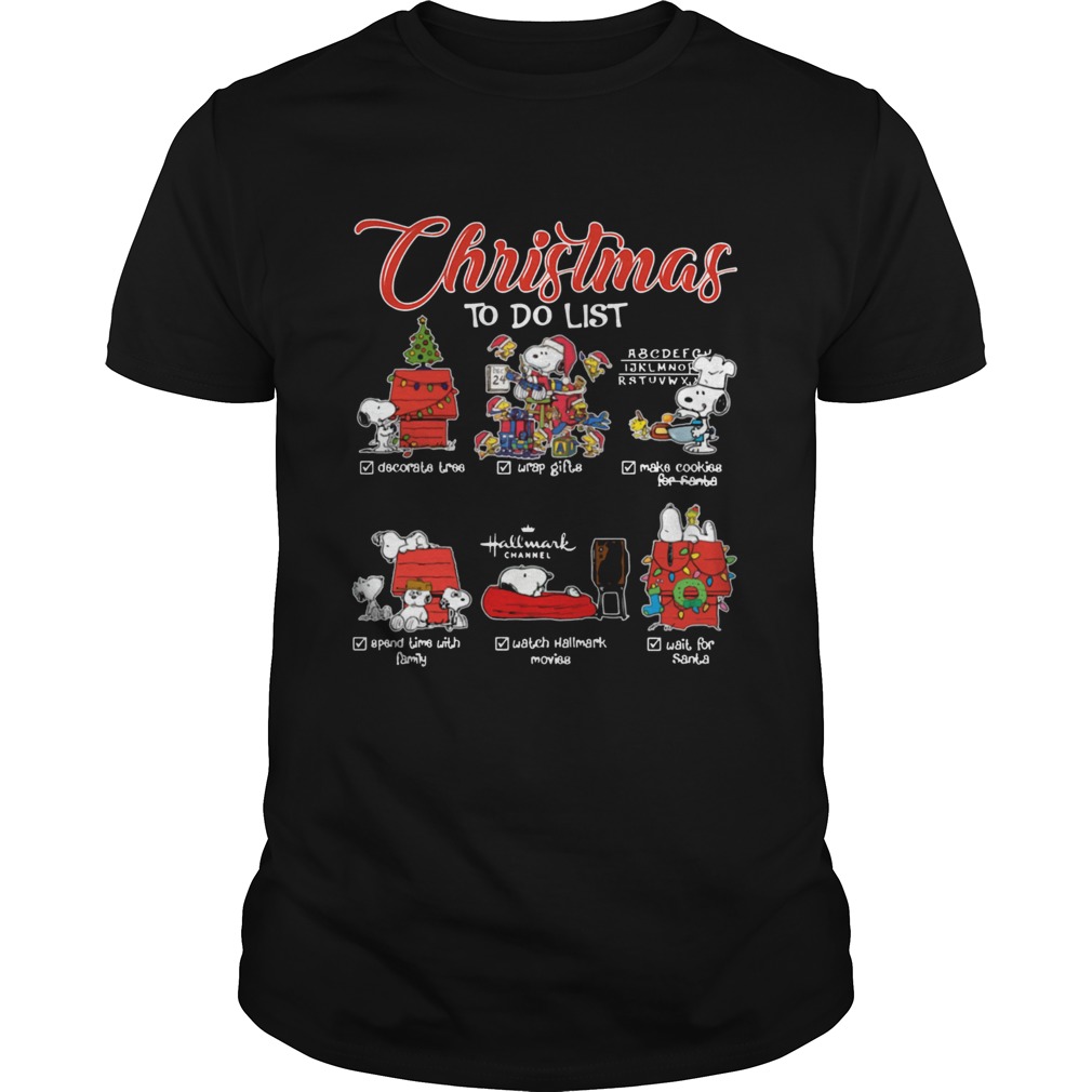 Snoopy Christmas To Do List Hallmark Funny Xmas shirt Snoopy Christmas To Do List Hallmark Funny Xmas shirt