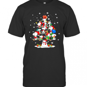 Snoopy Snowman Christmas Tree T-Shirt