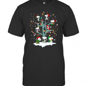 Snoopy Woodstock Christmas Tree Lights T-Shirt