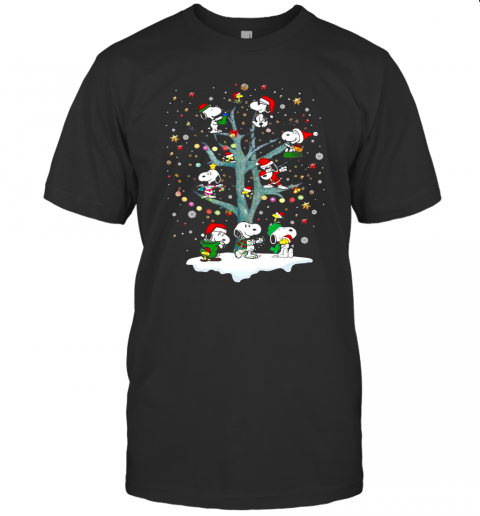 Snoopy Woodstock Christmas Tree Lights T-Shirt Snoopy Woodstock Christmas Tree Lights T-Shirt