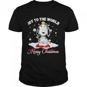 Snoopy Yoga Joy to the world Merry Christmas shirt
