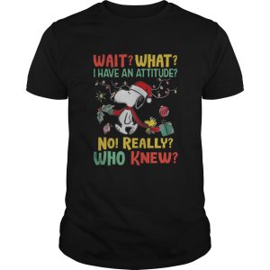Snoopy and Woodstock Wait What I Have An Attitude No Really Who Knew shirt