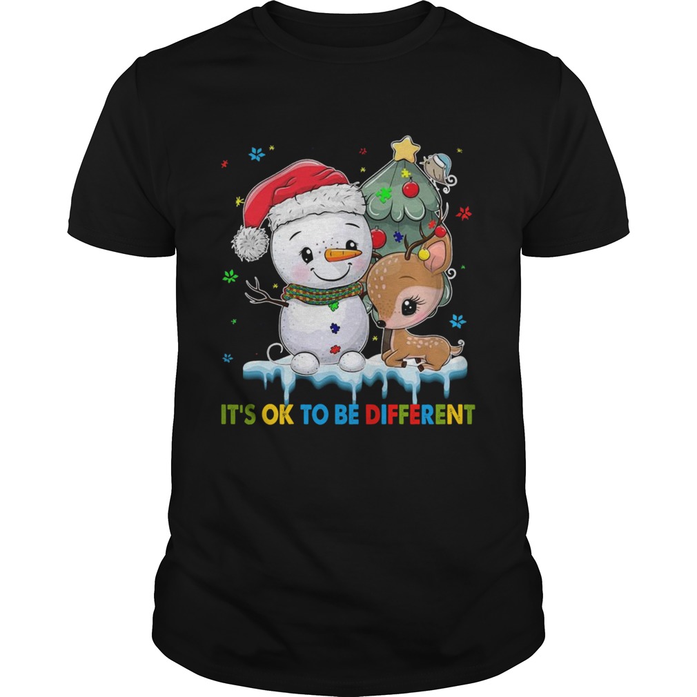 Snowman And Reindeer Autism Its Ok To Be Different Christmas shirt Snowman And Reindeer Autism Its Ok To Be Different Christmas shirt
