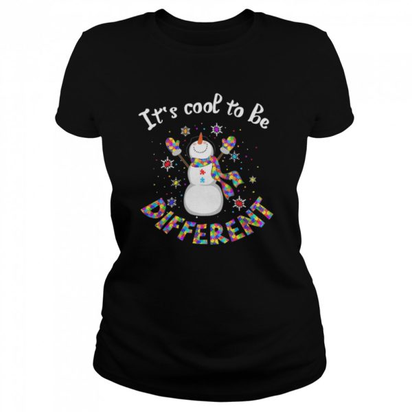 Snowman Autism It’s Cool To Be Different Merry Christmas Xmas Shirt