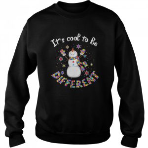 Snowman Autism It's Cool To Be Different Merry Christmas Xmas Shirt 4
