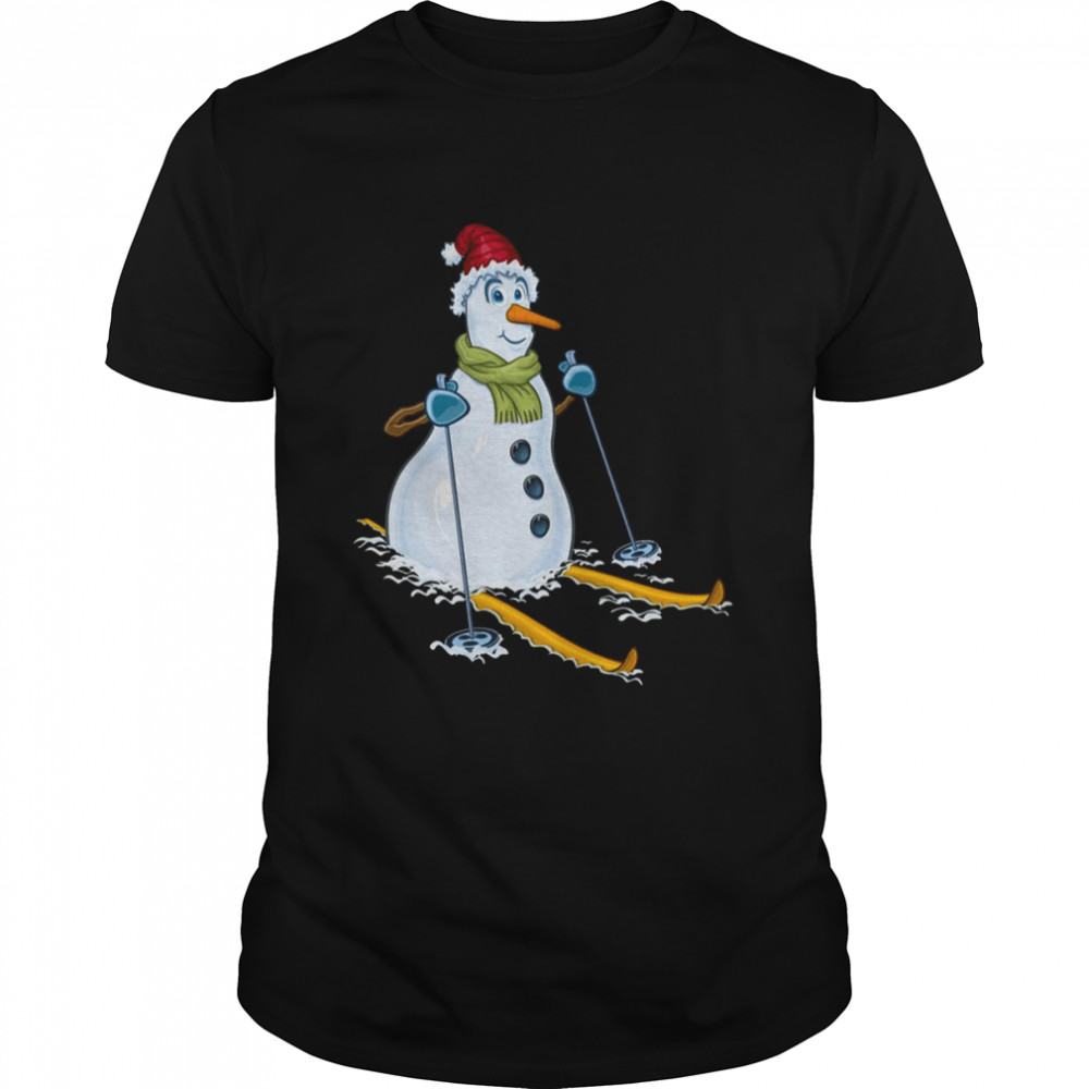 Snowman Joyfully Greets Winter On Skis shirt Snowman Joyfully Greets Winter On Skis shirt
