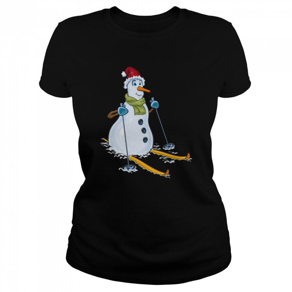 Snowman Joyfully Greets Winter On Skis shirt Snowman Joyfully Greets Winter On Skis shirt
