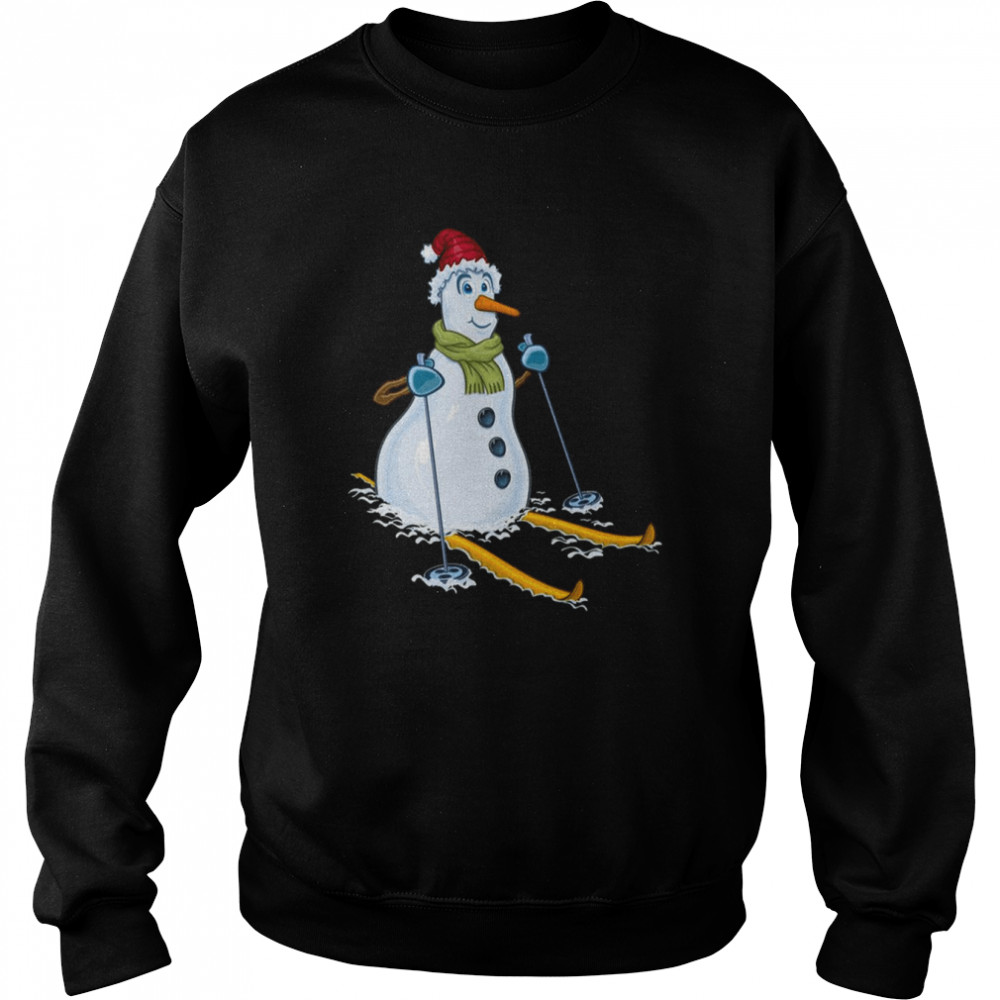 Snowman Joyfully Greets Winter On Skis shirt Snowman Joyfully Greets Winter On Skis shirt