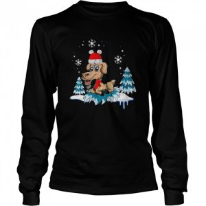 Snowy Winter Farm Animal Farmer Cute Goat Christmas Sweater Shirt 3