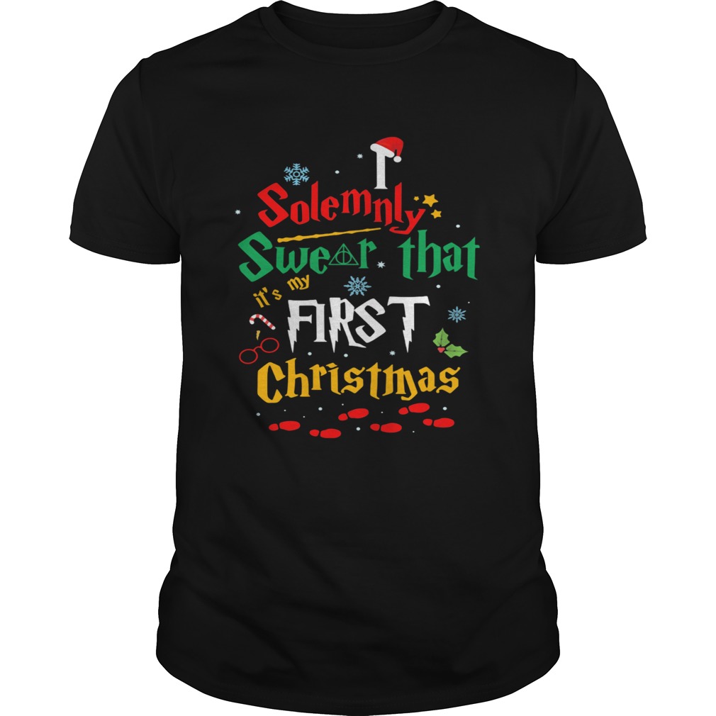 Solemnly swear its my that first christmas hat santa shirt Solemnly swear its my that first christmas hat santa shirt