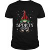 Sporty Gnome Buffalo Plaid Matching Family Christmas Pajama Shirt
