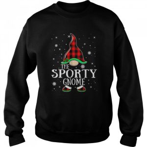 Sporty Gnome Buffalo Plaid Matching Family Christmas Pajama Shirt 4