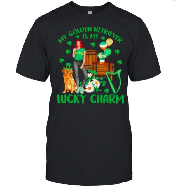 St Patric’s day my golden retriever is my lucky charm shirt