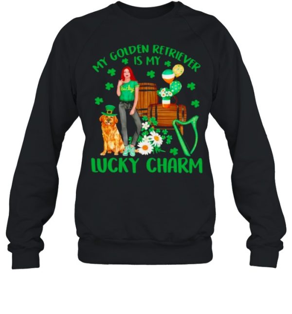St Patric’s day my golden retriever is my lucky charm shirt