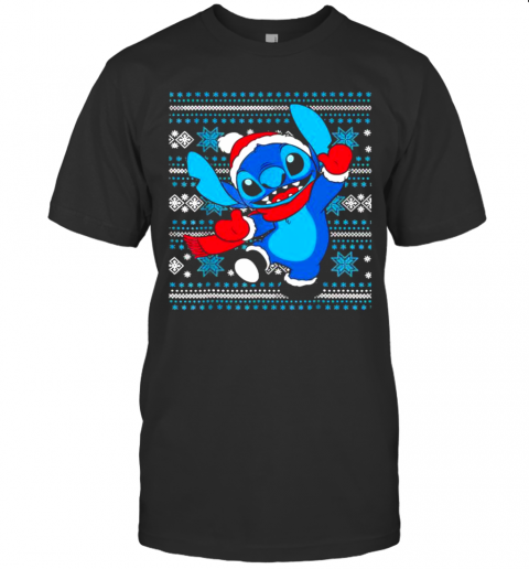 Stitch Wear Pajama Watching Santa Xmas T-Shirt Stitch Wear Pajama Watching Santa Xmas T-Shirt