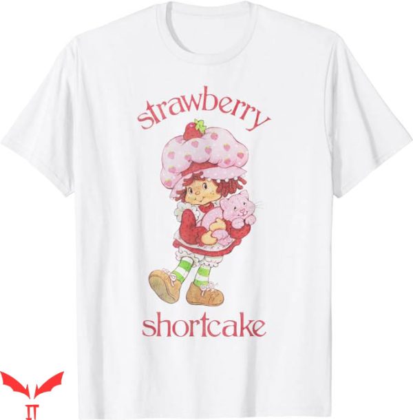 Strawberry Shortcake T-Shirt Cat Hugging Portrait T-Shirt