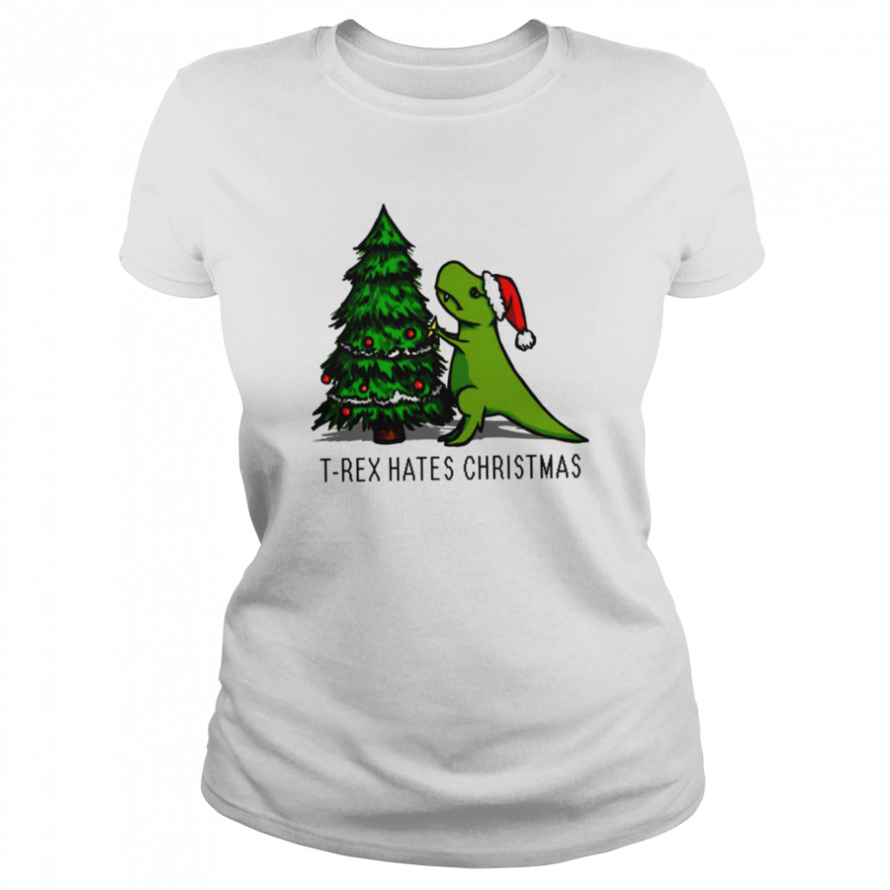 T Rex Decorating Christmas Tree But Hates Christmas shirt T Rex Decorating Christmas Tree But Hates Christmas shirt