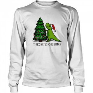 T Rex Decorating Christmas Tree But Hates Christmas shirt 3