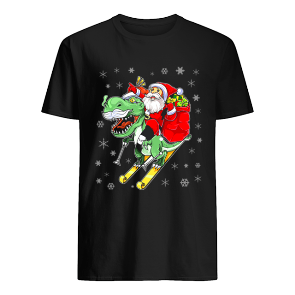 T-Rex Santa Ride Funny Ugly Christmas T-Shirt