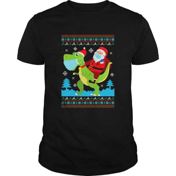 TRex Santa Ride Funny Ugly Christmas shirt