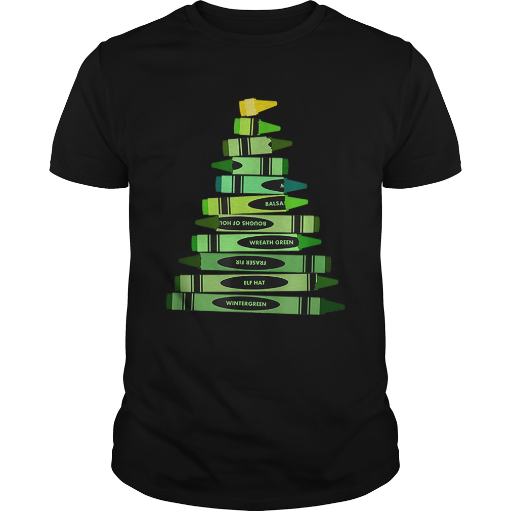 Teacher Christmas Gift Crayon Tree shirt Teacher Christmas Gift Crayon Tree shirt