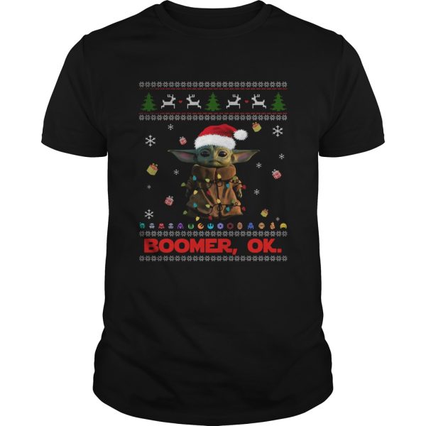 The Mandalorian Baby Yoda Boomer Ok ugly Christmas shirt