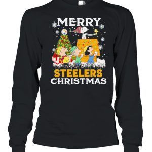 The Peanuts Snoopy And Friend Merry Steelers Christmas Shirt 3