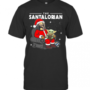 The Santalorian Santa Mandalorian Hug Baby Yoda Christmas T-Shirt