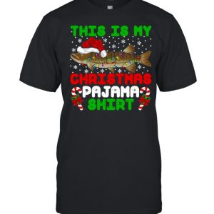 This Is My Christmas Large Musky Fishing Pajama Sweater T-shirt